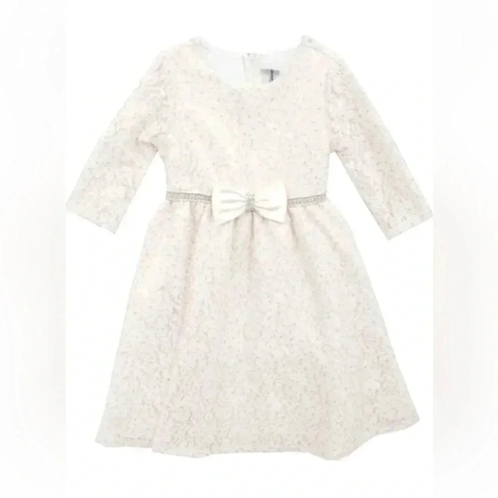 Rare Edition little girls ivory lace formal/party dress size 5